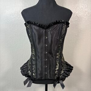 ICOLLECTION Corset Blk Sz 44 Cosplay Costume Dark Fairy Core Witchy Biker Edgy